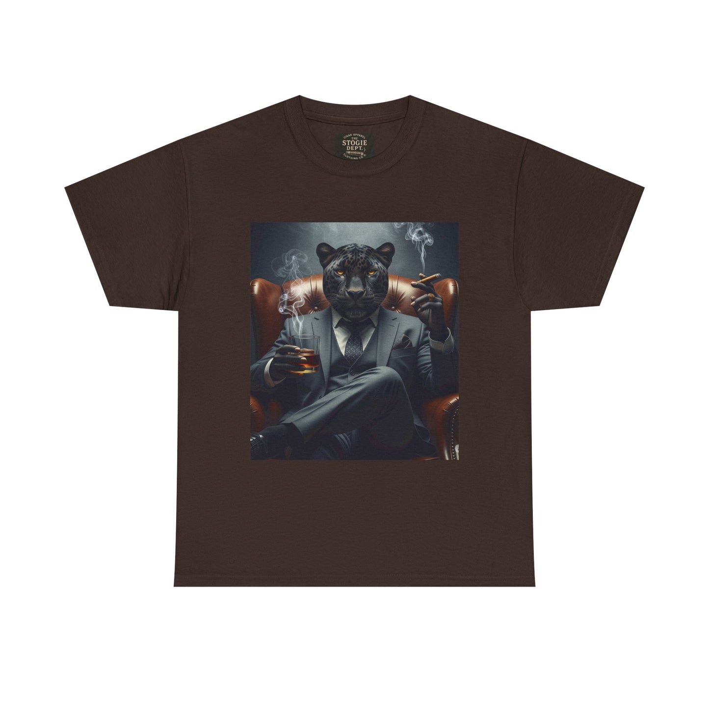 Stylish Unisex Heavy Cotton Tee with Cool Panther Design,