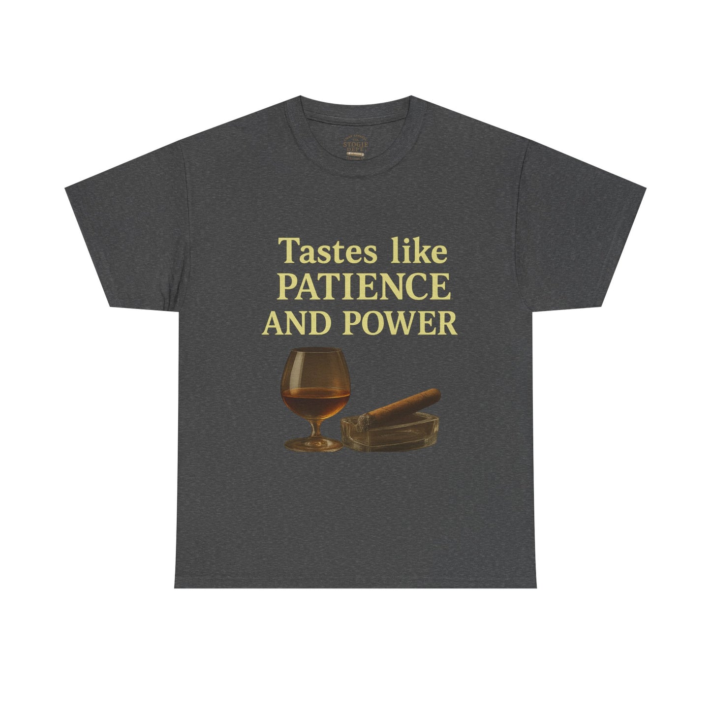 Patience and Power Tee, Funny Unisex Cotton T-Shirt, Gift for Whiskey Lovers, Inspirational Humor Shirt, Casual Everyday Wear