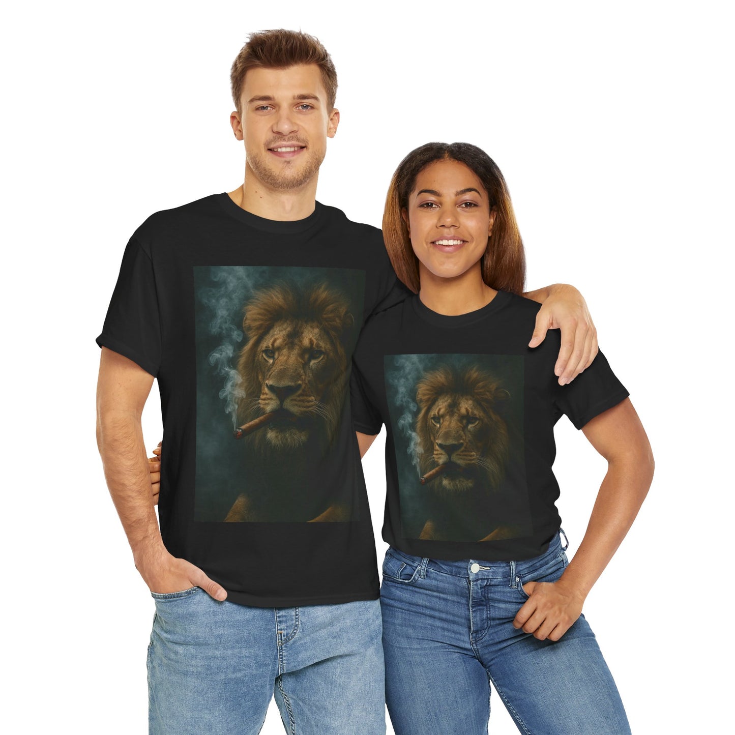 Majestic Lion Unisex Heavy Cotton Tee | Graphic Tee, Animal Lover Shirt, Unique Gift, Casual Wear, Statement Shirt